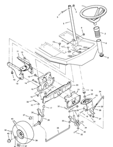 Steering Diagram and Parts List for 30577X7A  Briggs and Stratton Lawn Tractor